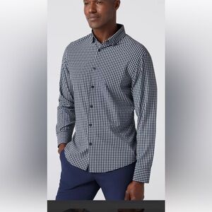 Mizzen+Main Navy and White Gingham Men's Shirt